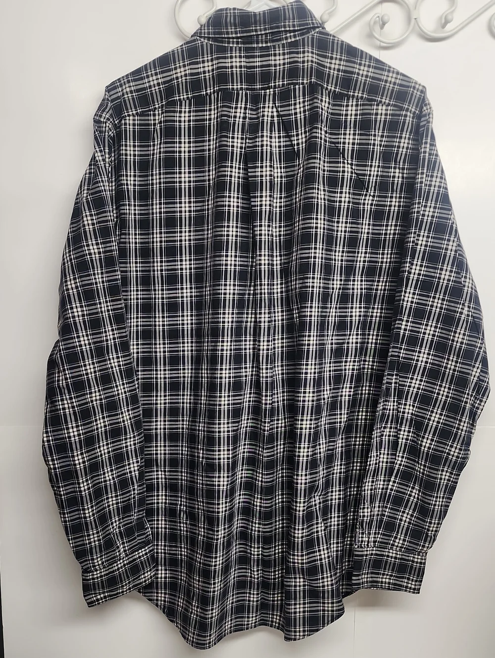 Polo by Ralph Lauren Classic Fit Men’s Navy and White Plaid Button-Down Shirt